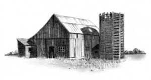 old barn drawing