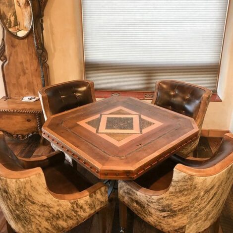 Finished Game Table with Chairs